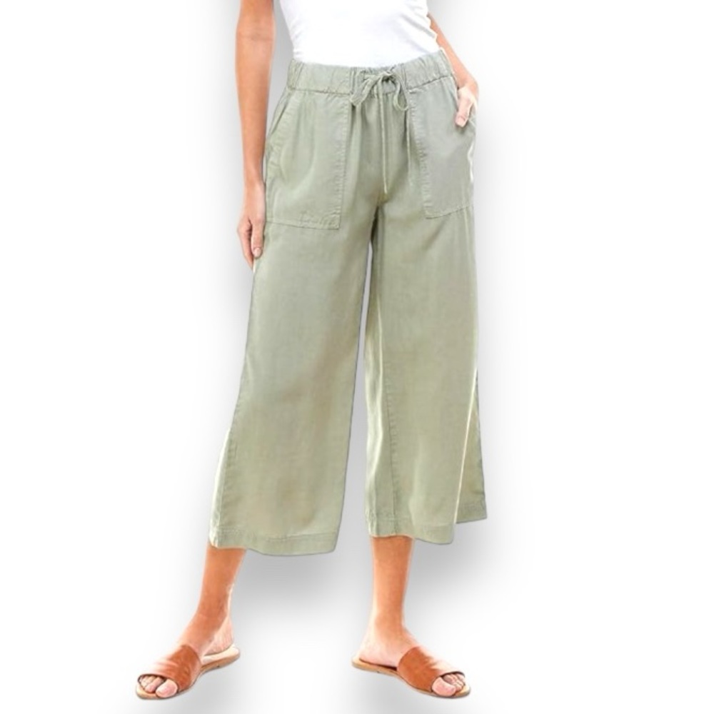 Thread & Supply Size XL Dried Sage Wide Leg Crop Pants